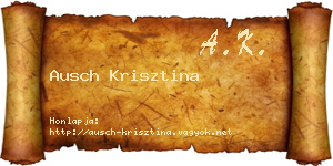 Ausch Krisztina névjegykártya
